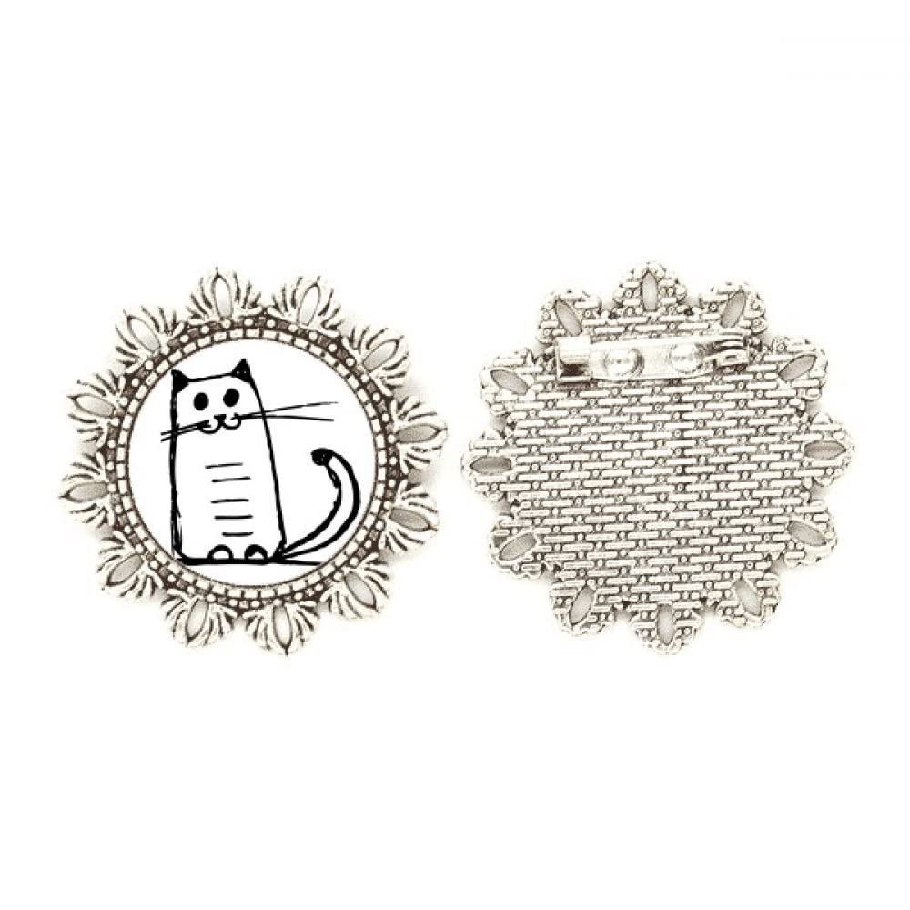 Broche de plata con diseño de flor Cat Sle Sit, alta joyería en formato medium 4