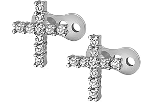 Titanium Steel Crystal Dermal Anchor Top Base - Cross Shaped Piercing Jewelry