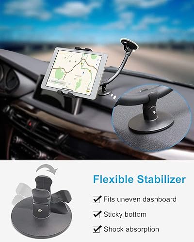 Miniatura 6 de woleyi Soporte para tablet para parabrisas de automóvil, ventana de cochecamión, con ventosa de brazo largo, compatible con iPad ProAirMini, Galaxy