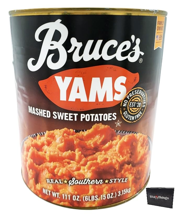 Real Southern Style Yams | No Preservatives | Gluten Free | Non-GMO | Bits N Things | (111 oz., Mashed Sweet Potatoes)