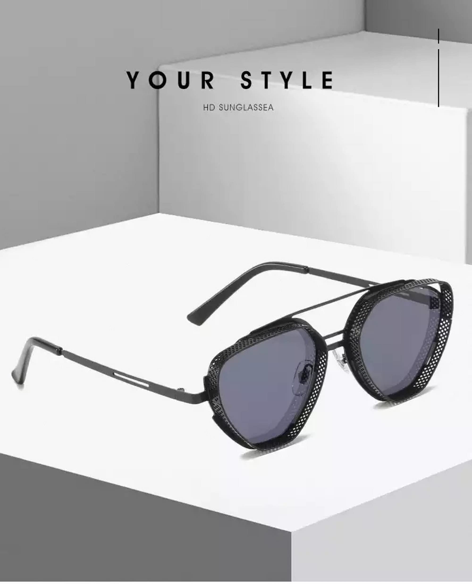 AUGEN Gafas de sol unisex estilo piloto retro vintage con protección UV400, tamaño mediano (negro 3, 124)