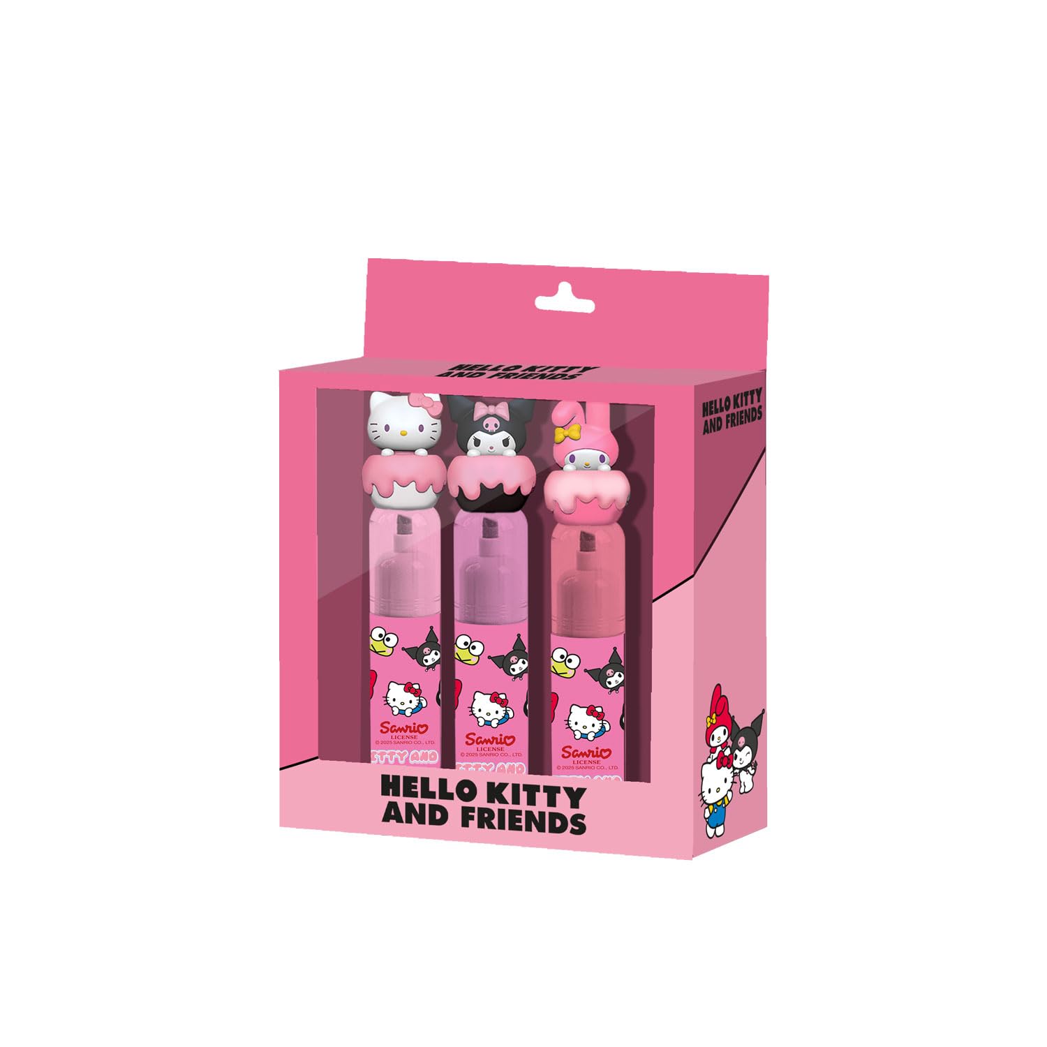 Hello Kitty Mix-Pack de 3 Marcadores Fluorescentes Rosa