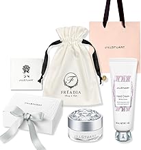 Jill Stuart White Floral Collection Hand Cream & Lip Balm & Pouch Gift White Day Set Mother's Day Present [Drawstring Pouch, Genuine Gift Box, Shop Bag, Message Card Included]