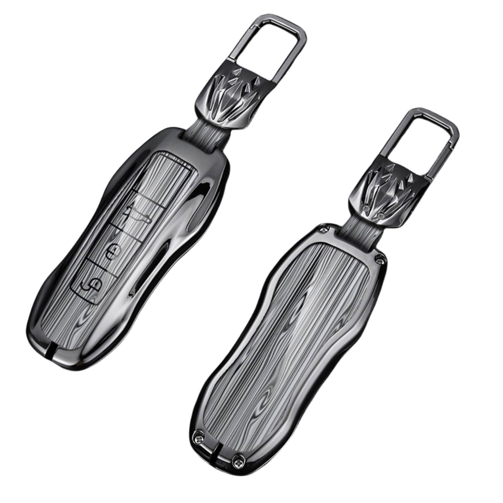 HappyitZinc Alloy Car Remote Smart Key Cover Case Shell Compatible with Cayenne 958 911 Lepin 996 Macan Panamera 997 944 922 924 987 987 987 (Grey+Square Buckle)