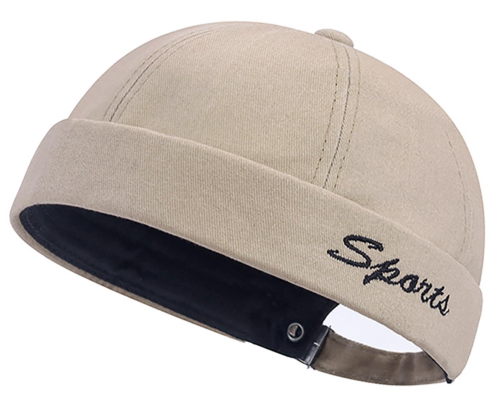 DIYDECAL Retro Brimless Skullcap Hat Docker Cap Sailor Worker Hat Beanie Hat for Mens