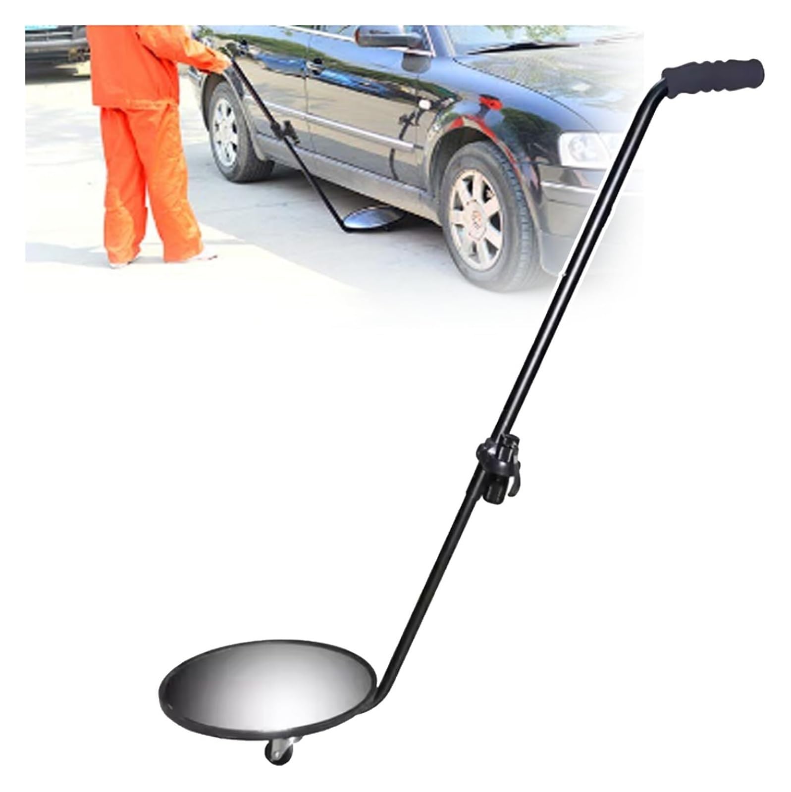 YNIYUJKL Under Vehicle Inspection Mirror, Acrylic Convex Mirror With Aluminum Combination Handle And Led Flashlight And Storage Bag