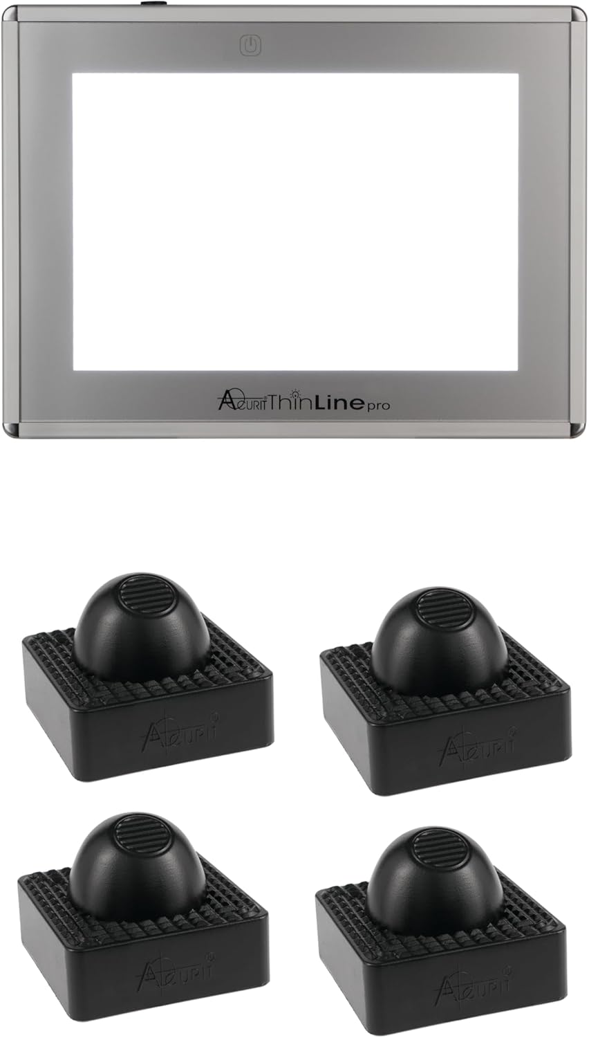 Acurit Thin Line Light Box Tracing Tablet for Artist, Cartoonist, Animation, Drawing, Sketching- Adjustable LED Brightness Levels - Includes Upsyde Leaning Angle Pucks - Tablet Size 12 x 17