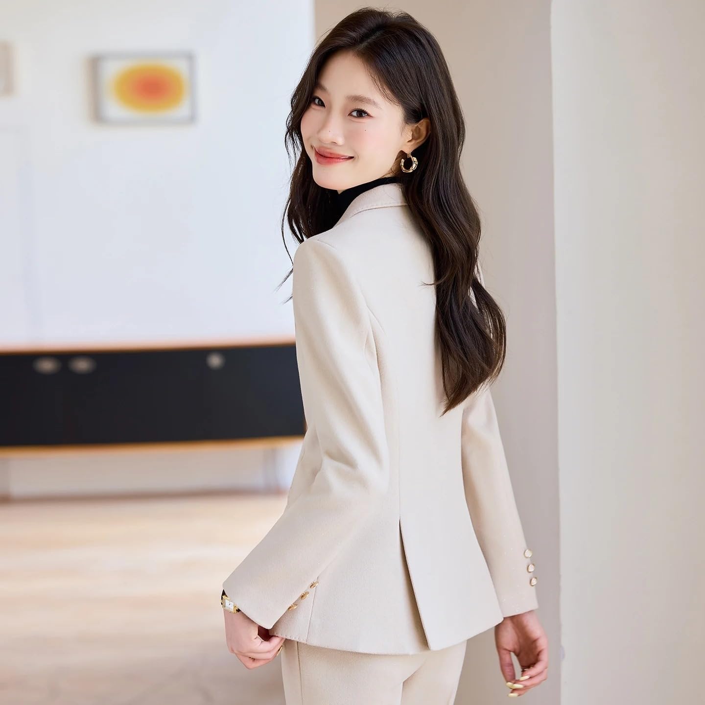 Women Suit 2 Piece Set Office Ladies Female Workwear Formal Blazer Blazer Trousers