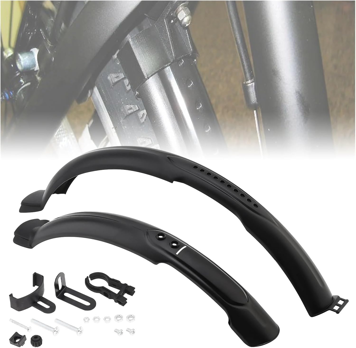 Guardabarros MTB 2 Unids/Set Guardabarros De Bicicleta Negro Plegable Ajustable Delantero Trasero Montaña Juego for Bicicletas 26 Pulgadas