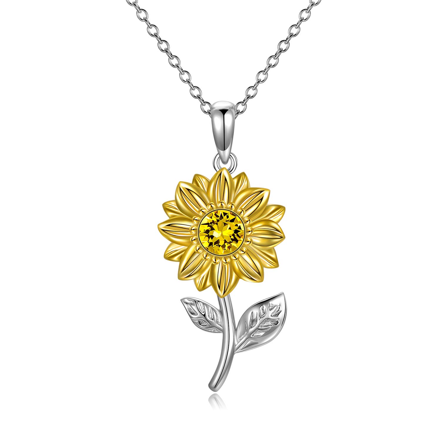 14k gold sunflower pendant