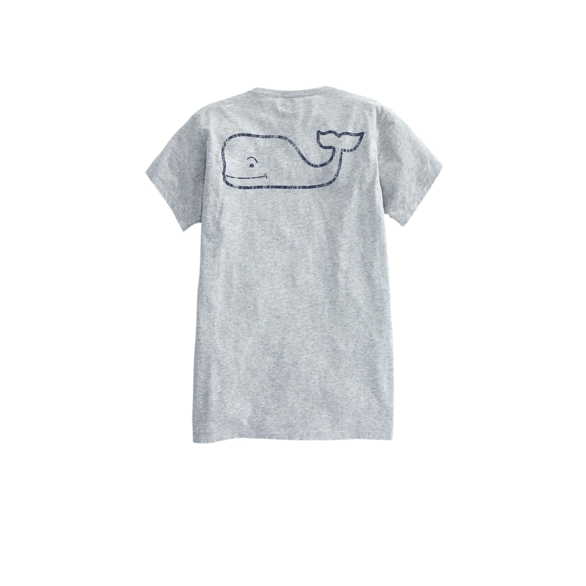 vineyard vines Women's Whale Pocket Tee, Grey Heather, XL