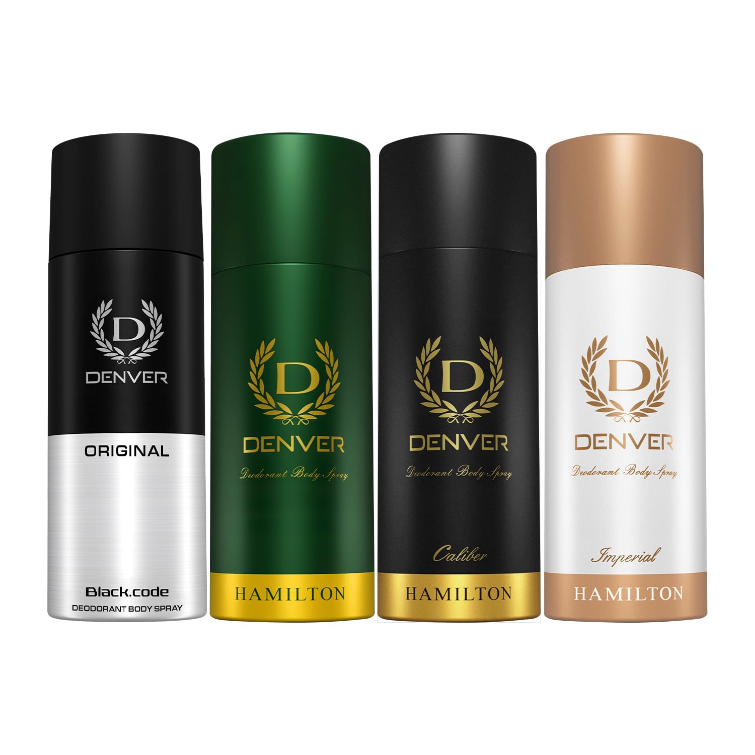 DENVER Hamilton, Imperial, Black code & Caliber Deodorant For Men - 150 ML Each, Pack of 4 | Long Lasting Deodorant Body Spray For Men-image-37