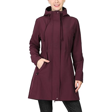 Women's Softshell Long Windbreaker with Hood