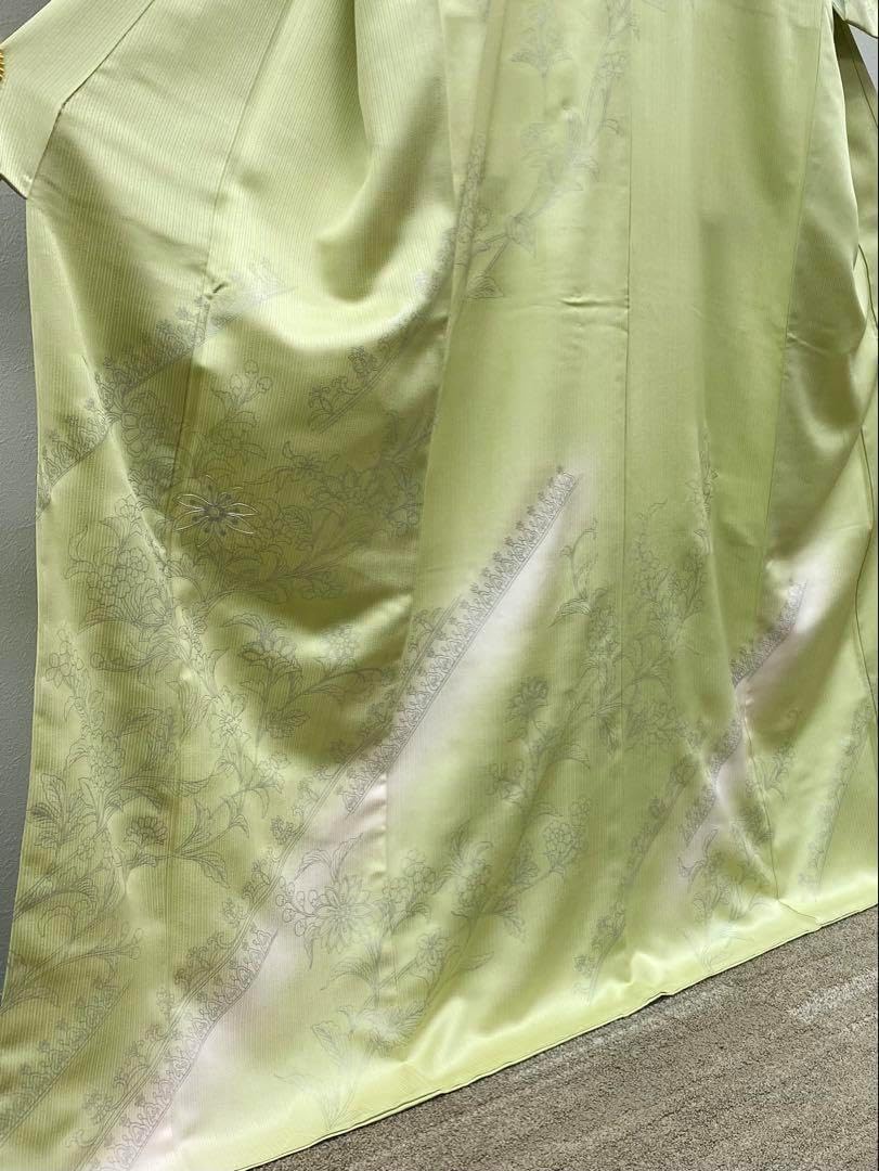 きもの志麻 正絹 袷 付け下げ 金駒刺繍 金彩友禅 花唐草 深紫 極