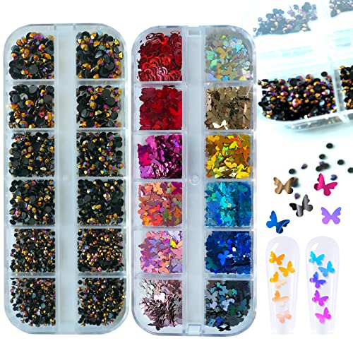 Loveourhome Nail Art Tools Kit, 20Pc Nail Painting Brushes Dotting Pen,240Pc Soft Gel X Almond Fake Nail Tips With Glitters Flakes Rhinestone Stickers Decals Striping Line #TOP3