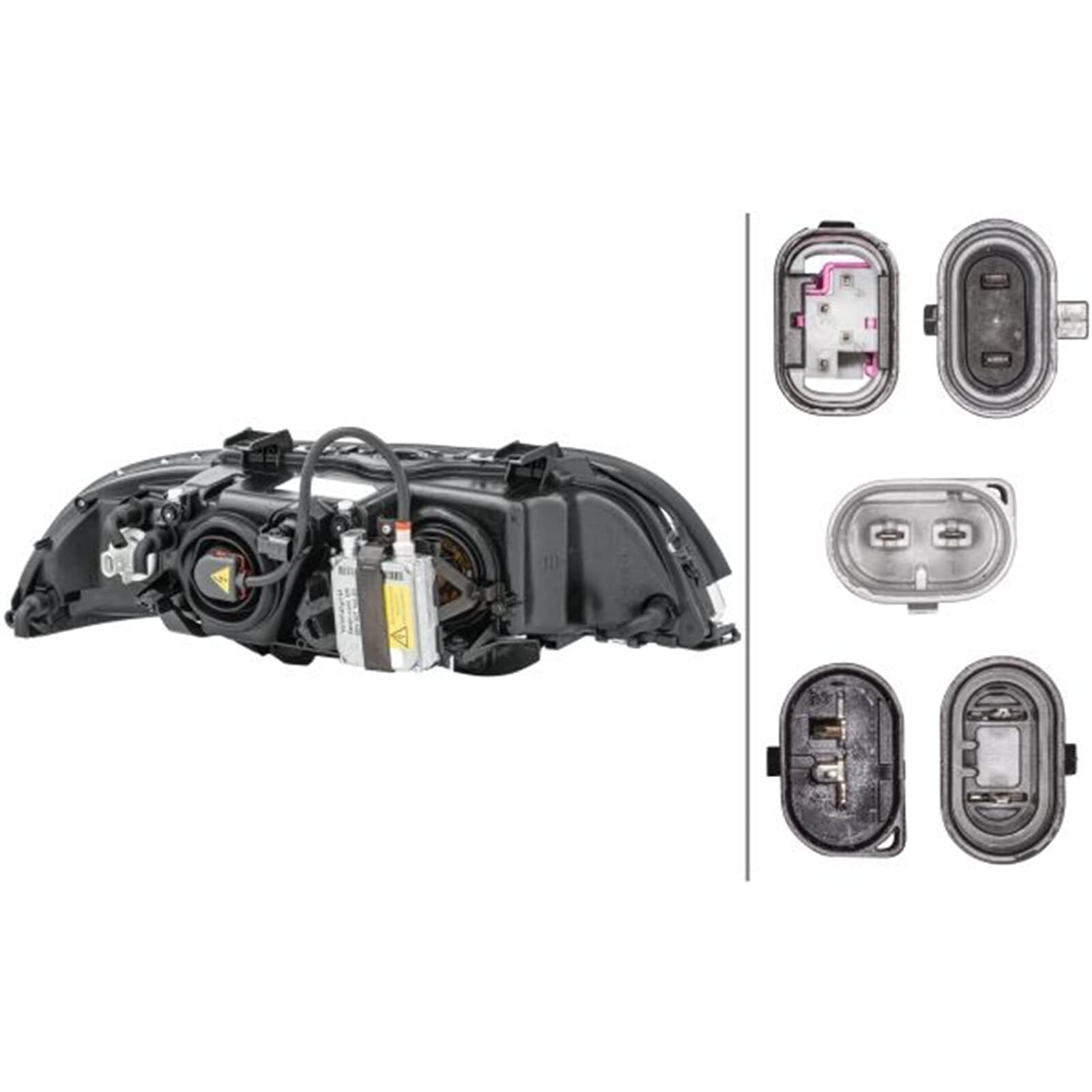 HELLA 1LL 008 052-591 DE/Halogène/Xénon Projecteur principal - pour p.e. BMW 5 (E39) - noir - ECE - pour circulation à gauche - gauche