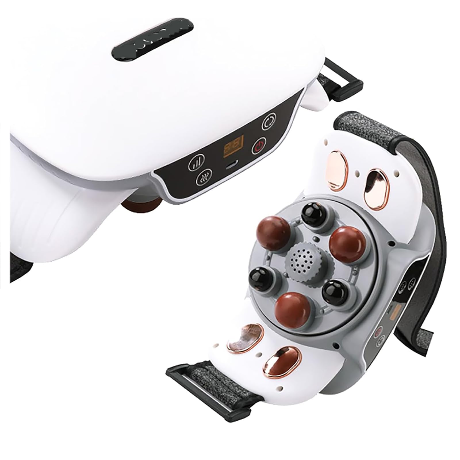 MObyat Massaggiatore Addominale, Cintura Dimagrante Elettrica Wireless con Display LCD, Testina Massaggiante da 35 Mm, 3 Livelli di Intensità Regolabili E 5 modalità, Massaggio in avanti E Indietro