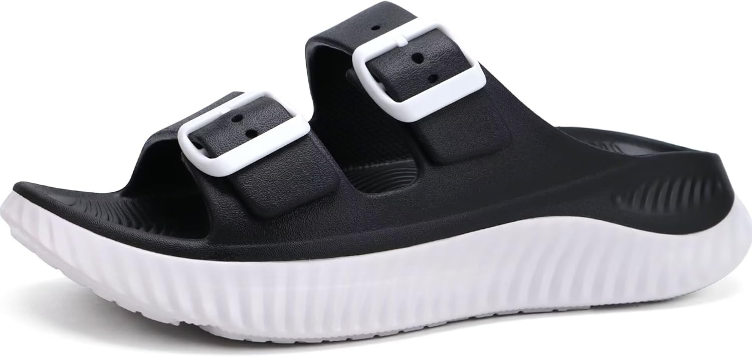 KuaiLu Womens Recovery Sandals With Comfortable Plantar Fasciitis Arch Support, Orthotic Adjustable Thick Cushion Sport Slides Reduces Stress on Feet, Joints & Back Post-Exercise