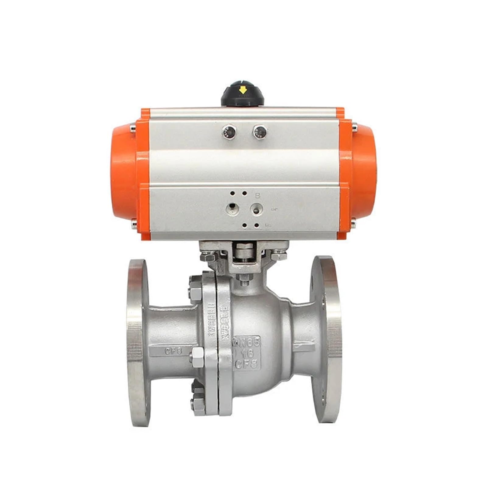 2-1/2" 304 Pneumatic Flanged Ball Valve Double Acting Cylinder Flange Ball Valve