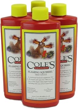 Coles Flaming Squirrel Assorted Species Wild Bird Food Additive Soybean Oil 8 oz.