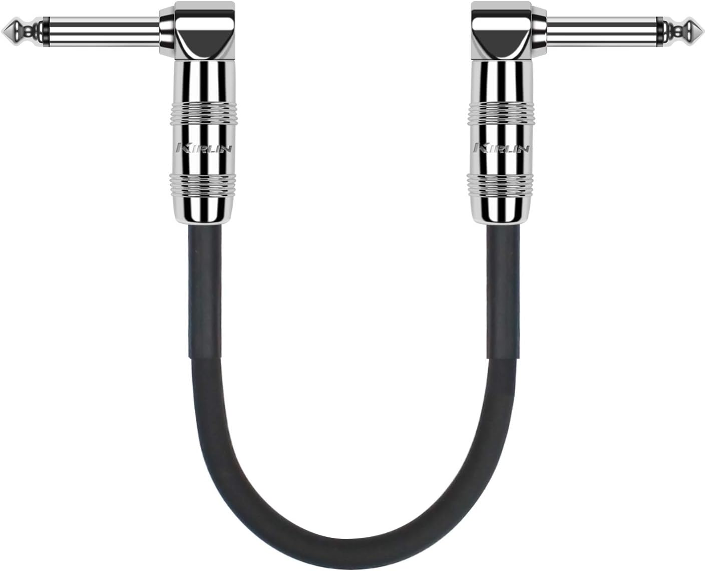Kirlin Cable IPC-203PN-6''/BK - 6 Inch - Right Angle 1/4-Inch Plugs Patch Cable