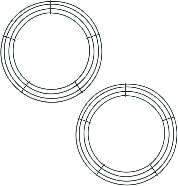 Door Wreath Rings, 2 Pack 8 Inch Green Wreath Making Supplies Kit All Seasons Floral Wreath Polystyrene Rings Birthday Wreath Frames for Wedding Mother's Day Anniversary Garden Home Party Decorations