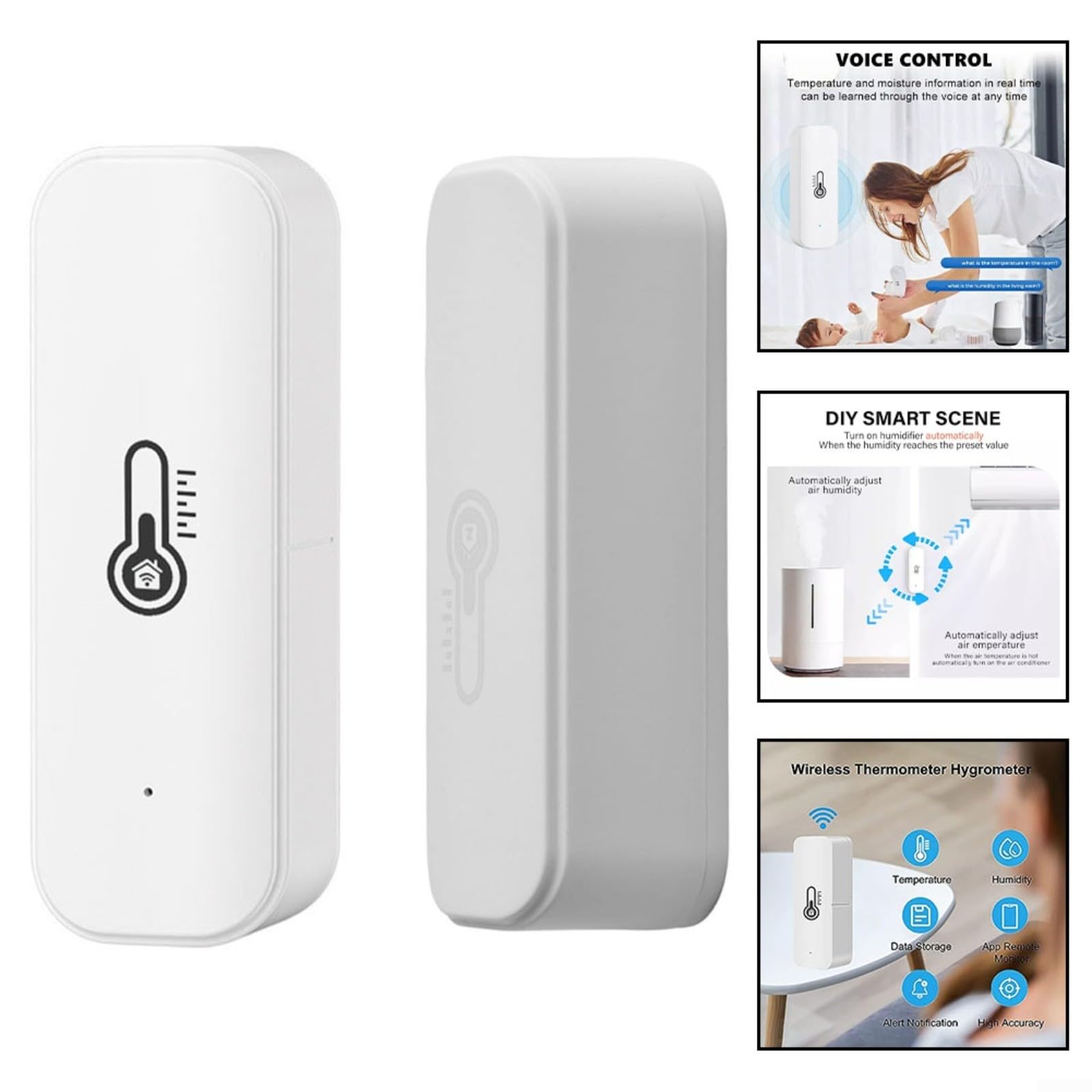 Hygrometer Thermometer Sensor,Für Tuya Smart WLAN/Für Zigbee Temperatur- Und Feuchtigkeitsdetektorsensor(4pcs WiFi)