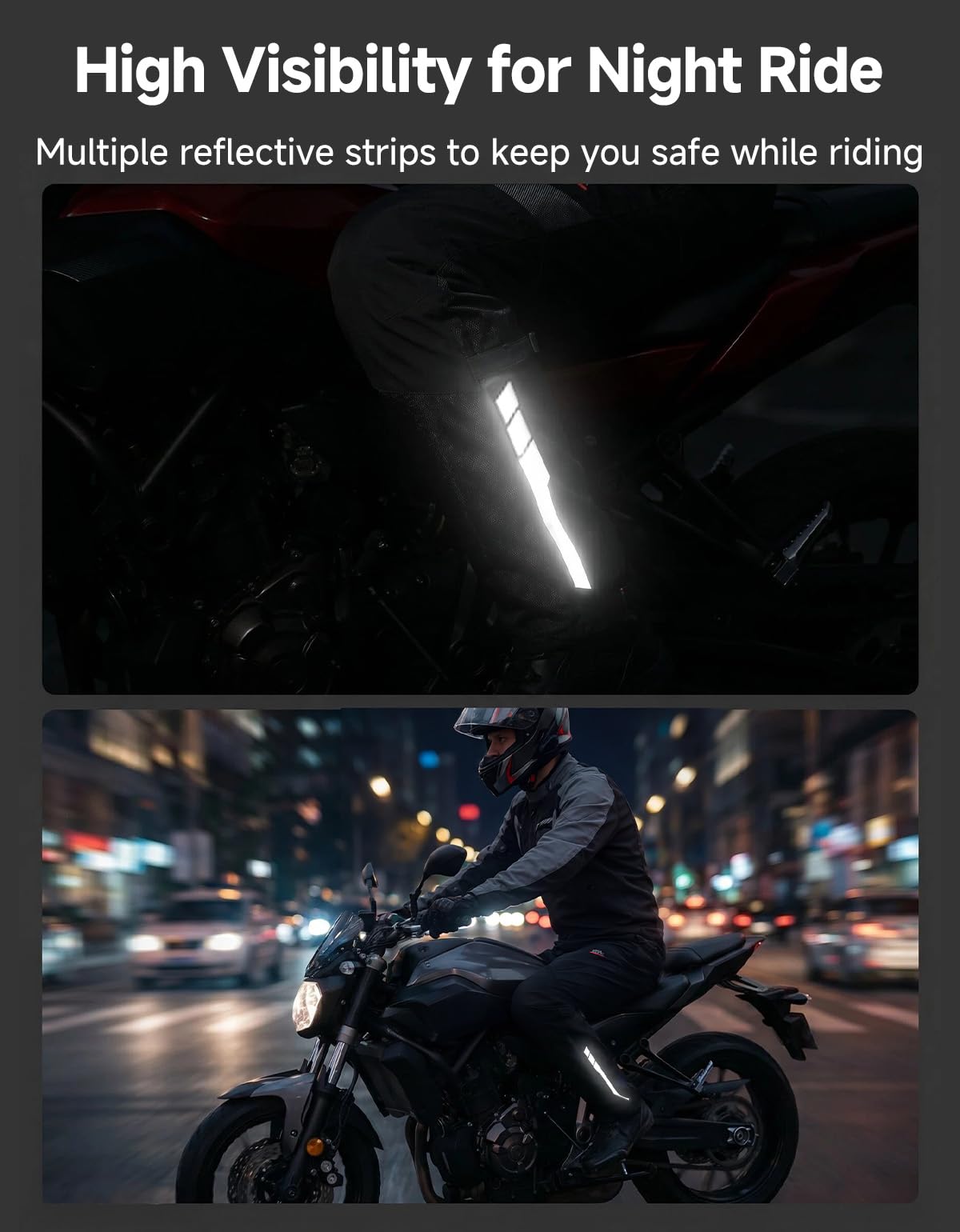 KEMIMOTO Motorradhose Sommer, Atmungsaktive Mesh Tourenhose mit CE-Protektoren, Stretch Bikerhose mit 4 großen Taschen, Größenverstellbar, für Touring & Alltag