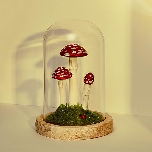 Miniatura 5 de Lámpara de noche de hongos, lámpara de hongos, decoración de hongos, luz LED en cúpula de cristal, lámpara de hongo con base para decoración del