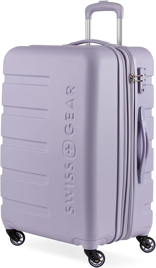 SwissGear 7366 Hardside Expandable Luggage with Spinner Wheels, Evening Haze, Checked-Medium 23-Inch