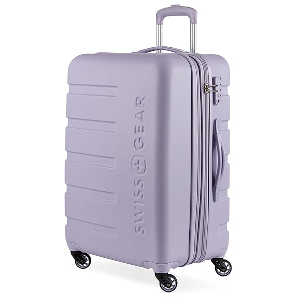 SwissGear 7366 Signature Hardside Expandable Luggage with Spinner Wheels, TSA Lock, Black, Checked-Medium 23-Inch