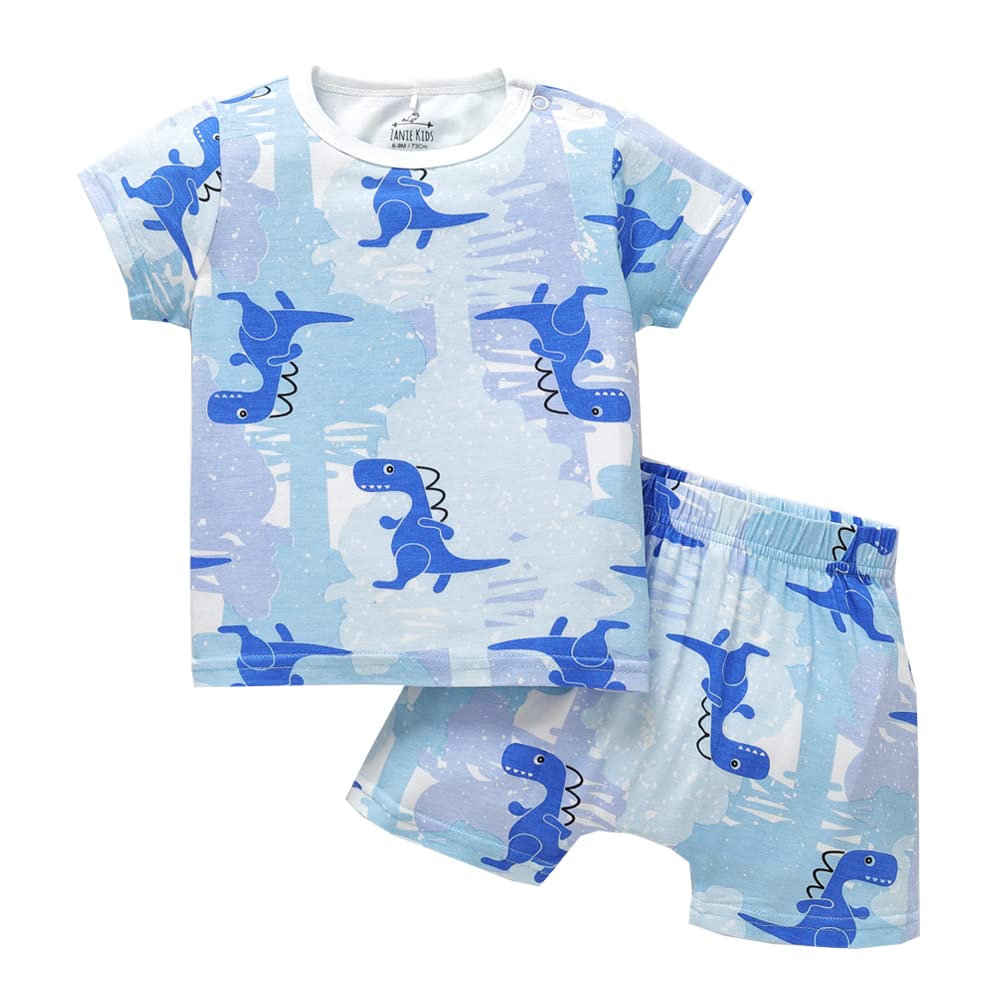 Zanie KidsToddler Pajamas for Boys Girls Summer Baby Short Sleeves Pjs Cotton Sleepwear Bamboo Viscose