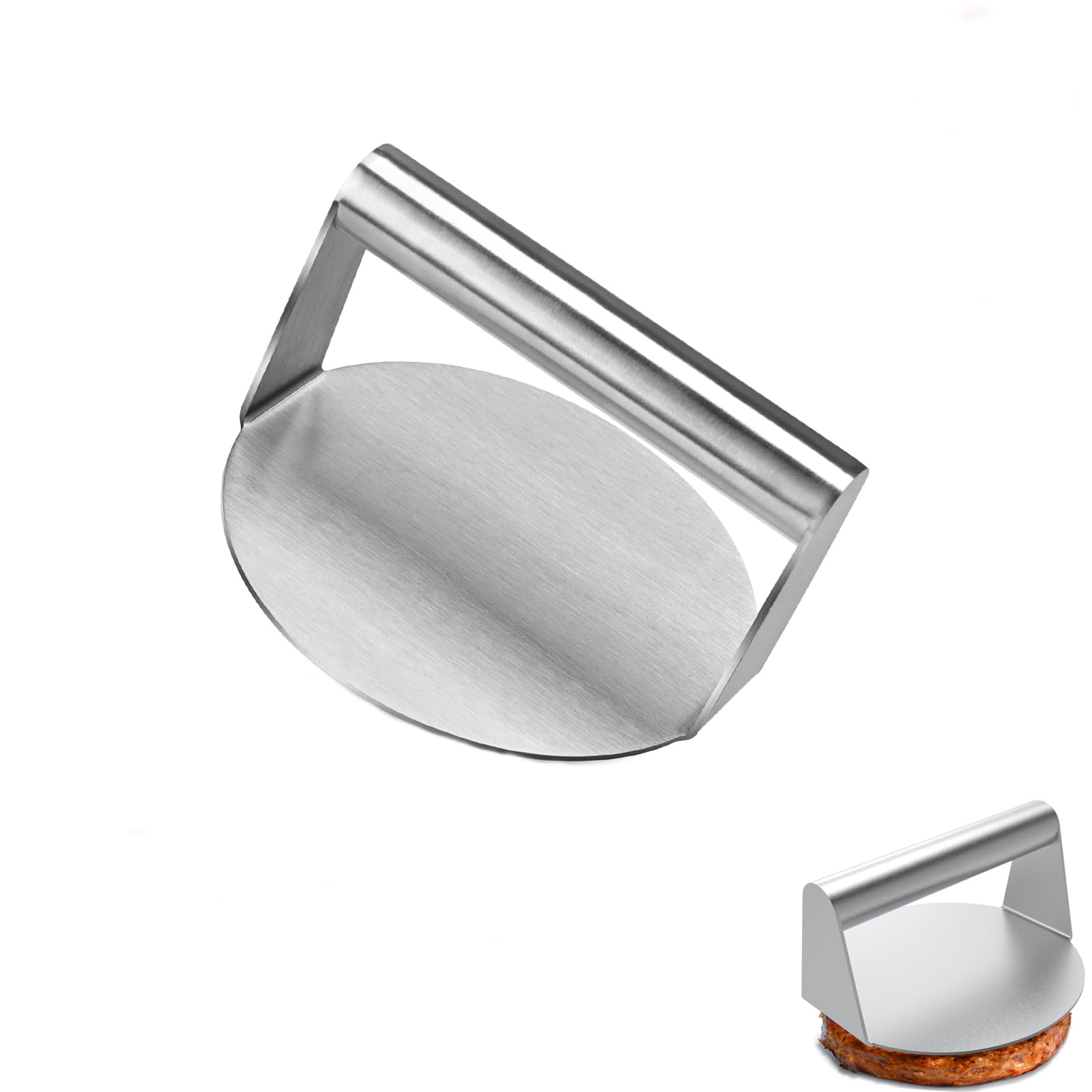 Stainless Steel Burger Press,5.51 Inch Round Heavy Duty Bacon Grill Burger Smasher Flat Top Griddle NonStick Grill Cooking for Smashburger Bacon Ground Beef Meat Sausage Kitchen Gadgets 2024 New