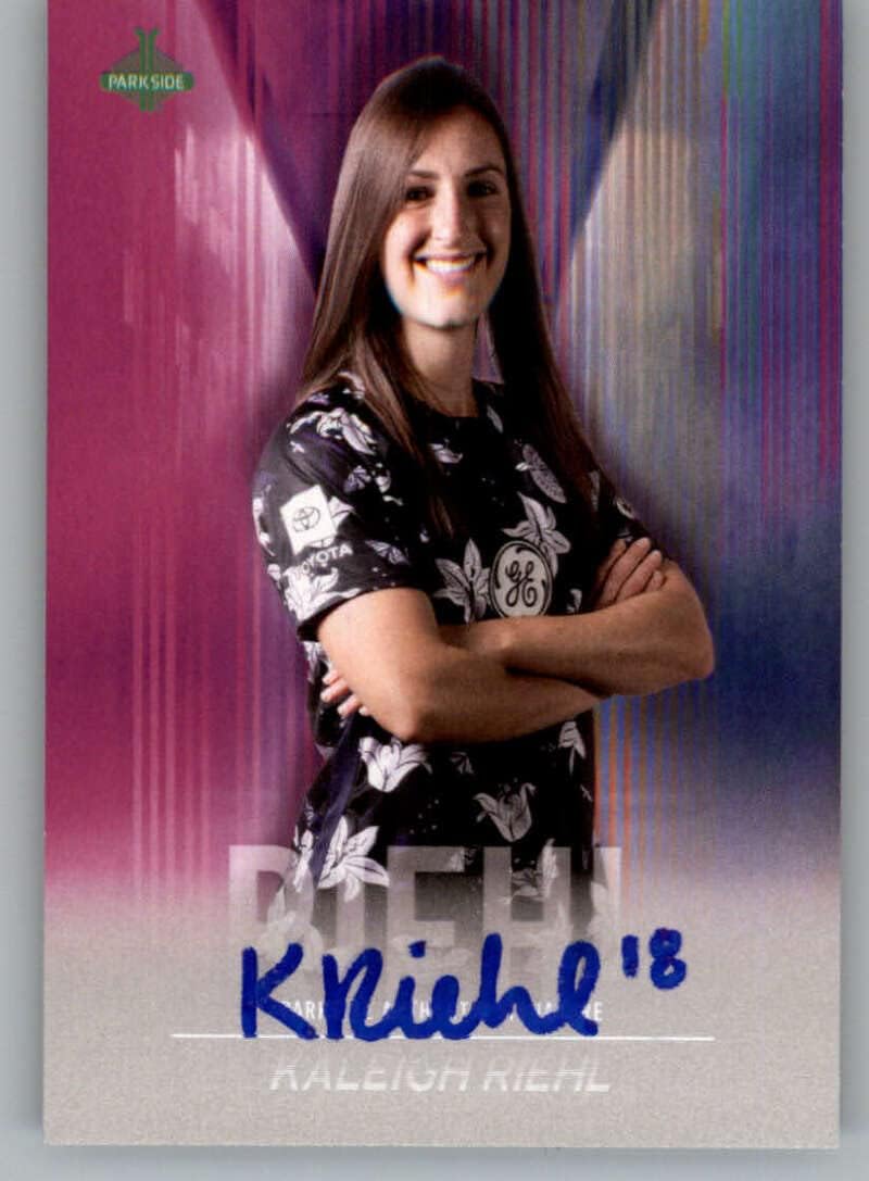 2021 Parkside NWSL Volume 2 Autographs Blue Ink #NNO Kaleigh Riehl Auto Autograph Racing Louisville FC Official National Womens Soccer League Trading Card in Raw (NM or Better) Condition