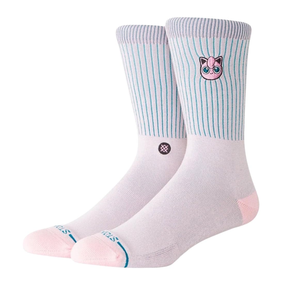 Stance Unisex Pink Jigglypuff Crew Socks Pokemon Cushioned Calf Socks Medium