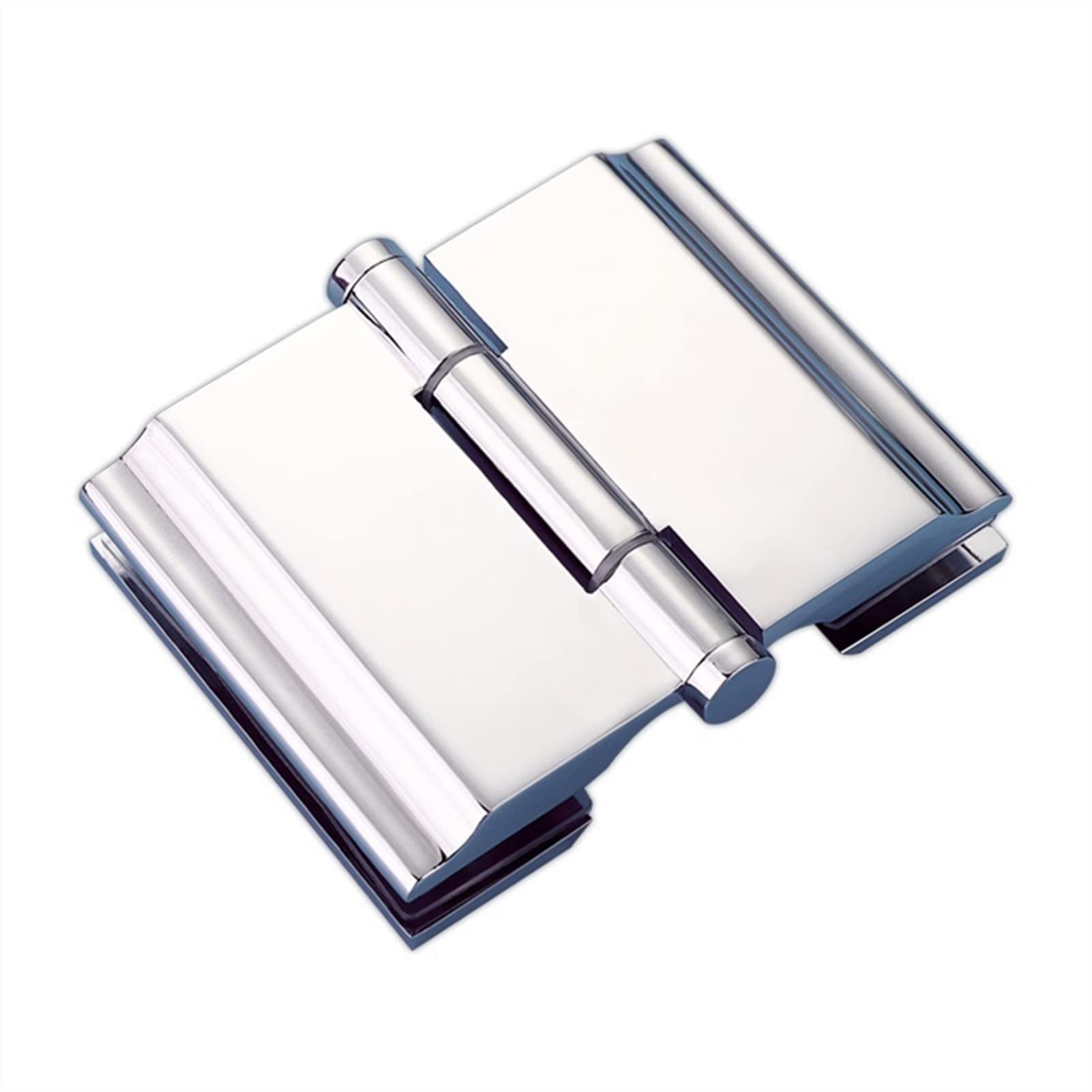 WLALLSS Bathroom Bright Glass Hinges, Shower Outside Door Without Angle Double 180 Degree Glass Cabinet Door Hinges
