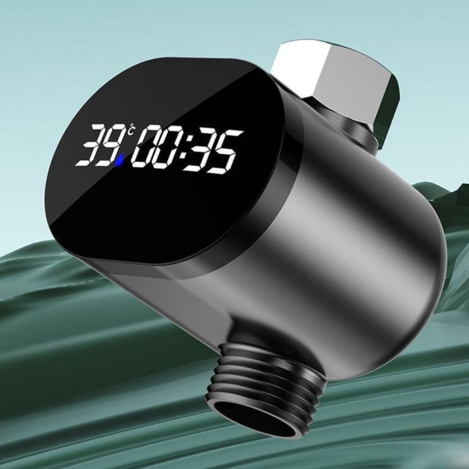 termómetro de Agua, LED Shower Temperature Display,Digital Water Gauge, with Flow Powered Operation