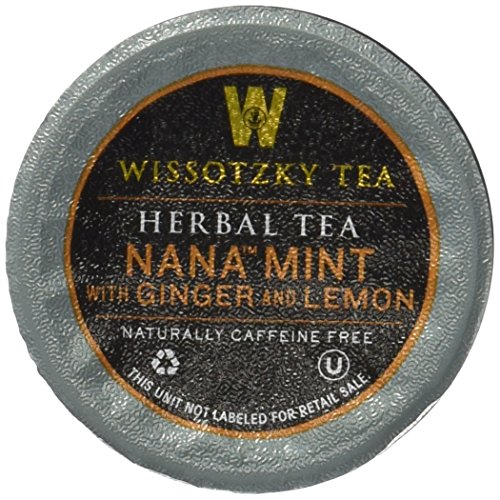 Wissotzky Tea Nana Mint with Ginger and Lemon Herbal Single Serve Cups for Keurig K Cup, 24 Count