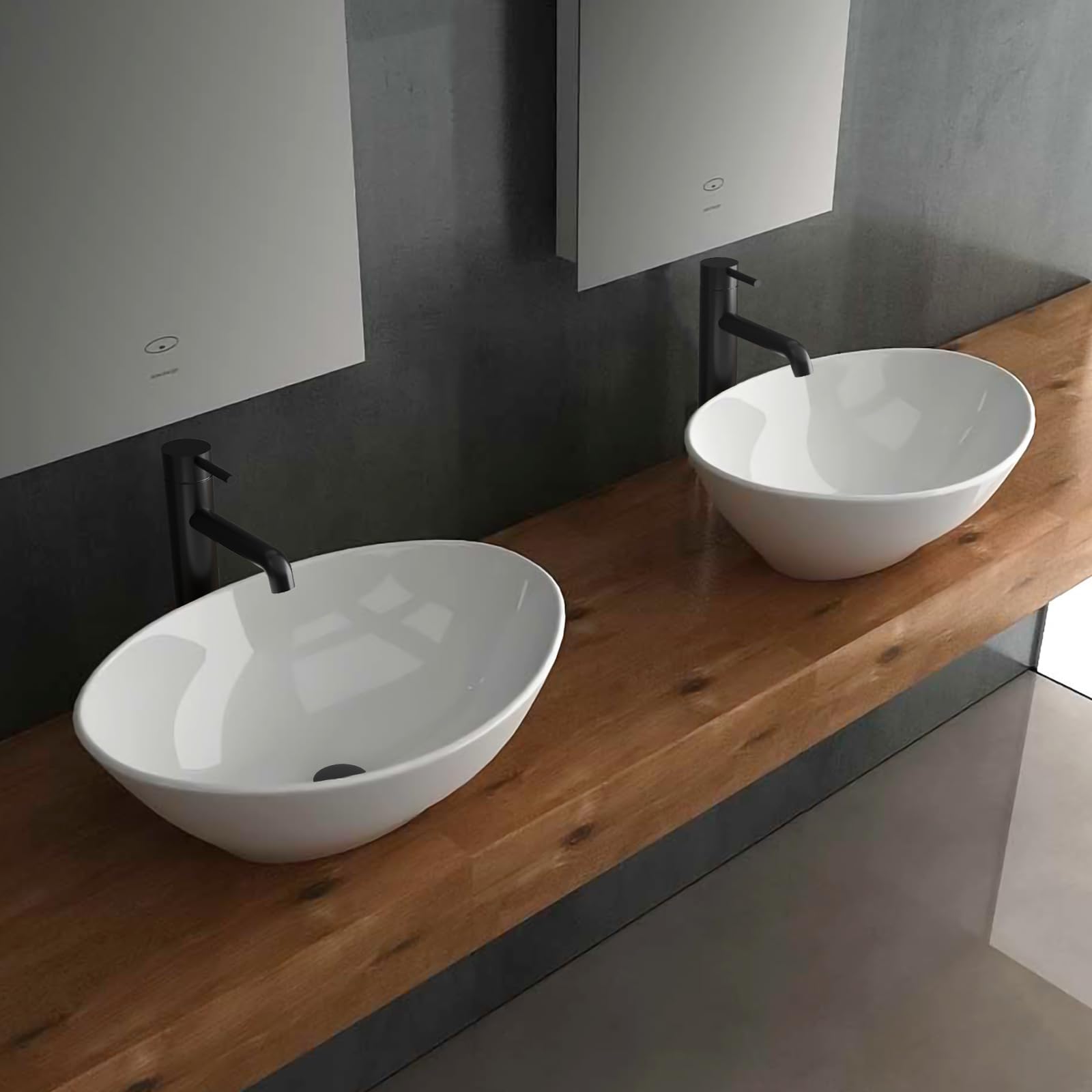 Alpenberger Lavabo WC Invités Avec Meuble Bas | Meuble De Lavabo En Bambou | Meuble De Lavabo De