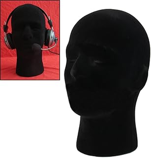 LIAMTU Male Wigs Display Mannequin Head Stand Model HTC Vive VR Headsets Mount Styrofoam Foam Black