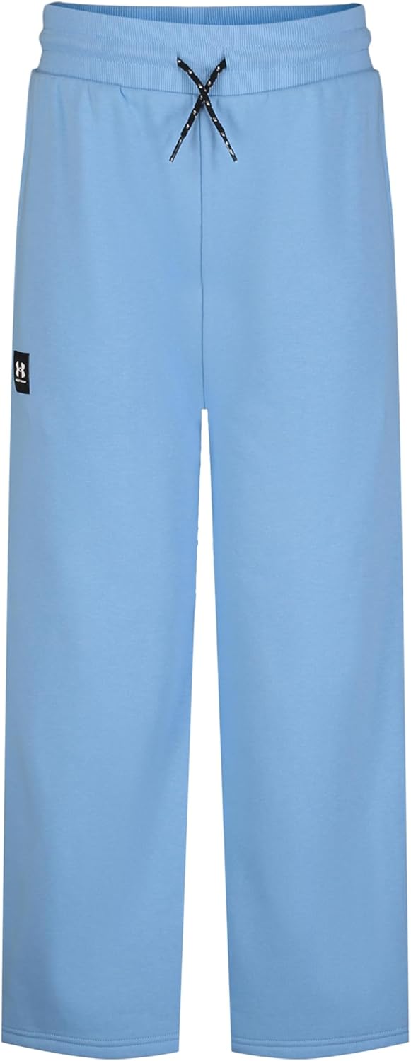Under Armour Girls' Wide Leg Fleece Sweatpants, Elastic Waistband with Drawstring Closure, Outdoor Collection