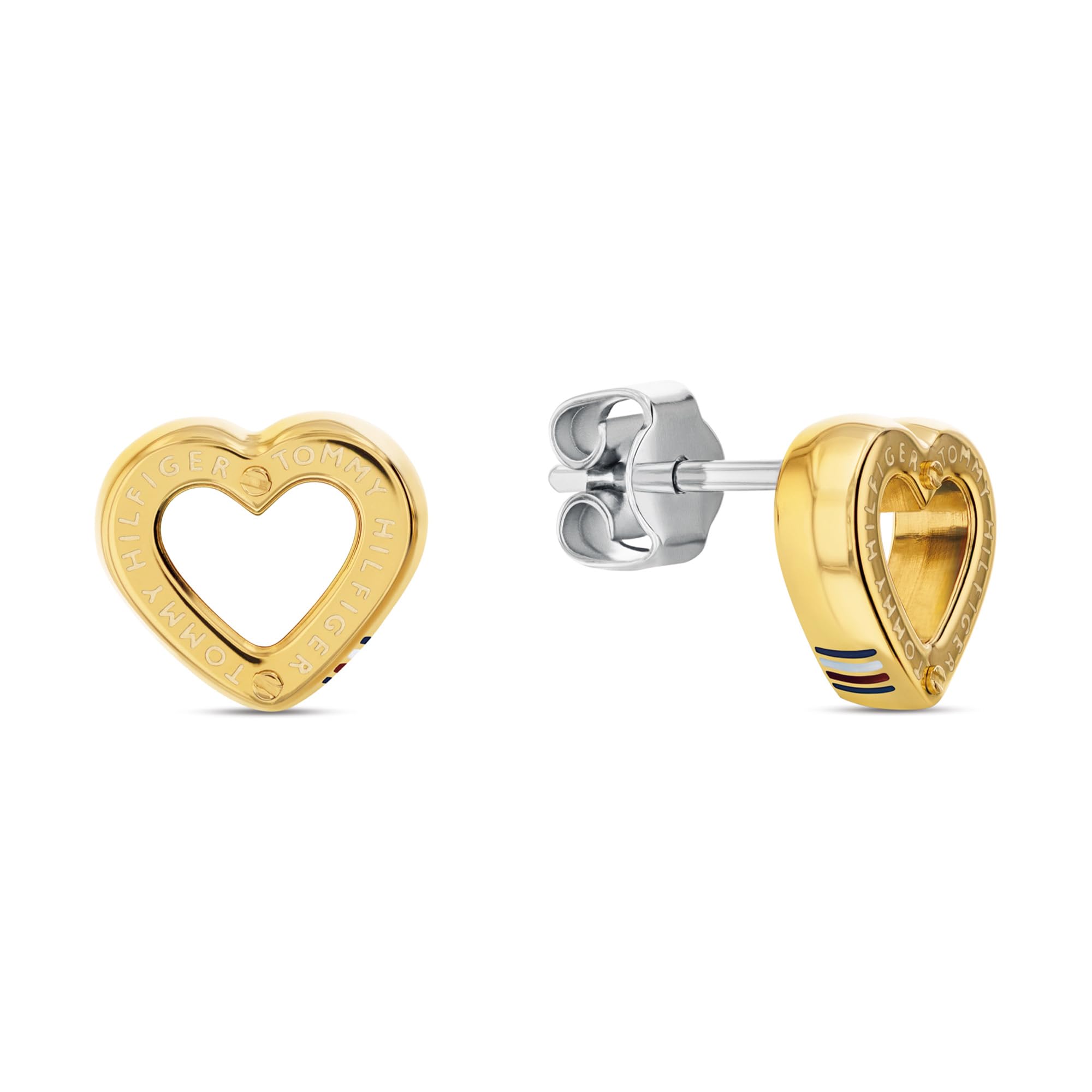 Tommy Hilfiger Toggle Heart Ladies Earrings Gold
