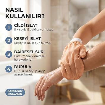 Anatolia Soap 1978 hakiki koza ipeği vücut lastikli Kese, Tüm Vücud için Kirlerden ve Lekelerden Arındırır. 1 Adet