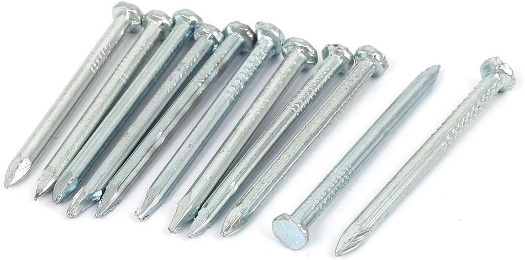 Fiber Concrete Fastener Cement Wall Metal Point Tip Wire Nails Silver Tone 11 Pcs Model:11as442qo585