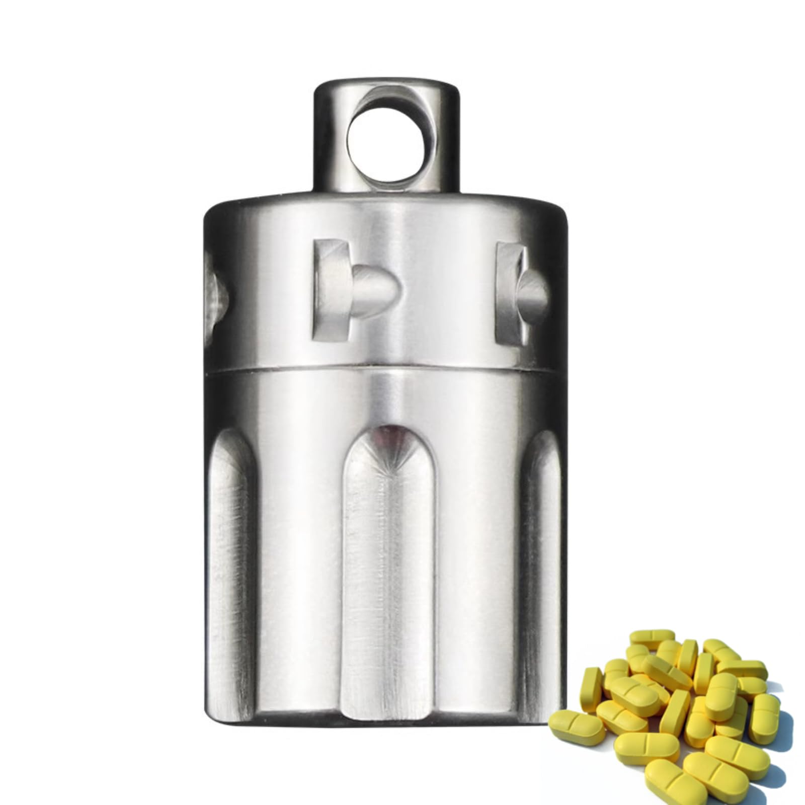 Pill Holder Necklace Titanium Pill Fob Waterproof Pill Case