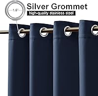 Vista 123 de NICETOWN Cortinas grises para exteriores para patio, impermeables, 2 paneles, resistentes al viento, a prueba de óxido, ojales superiores e