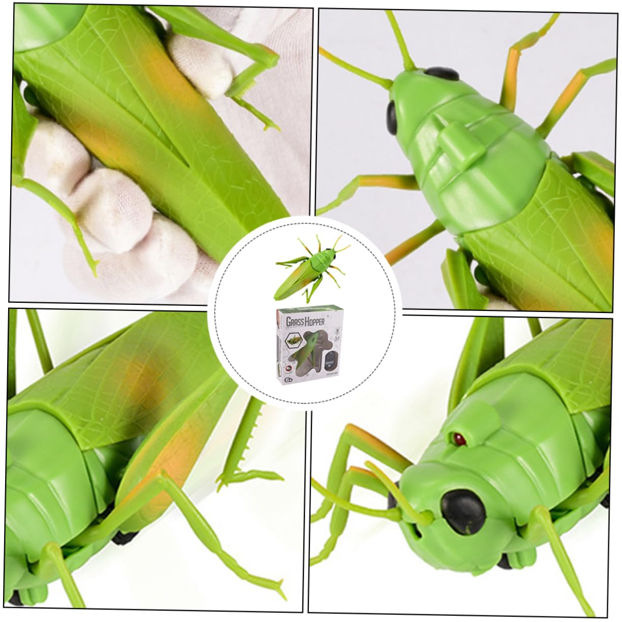 レトロ　新品　昆虫　バッタ　二匹　セットのみ Amazon.co.jp: CHILDWEET 1セット遥控草蜢玩具 笑いを 電動仿真バッタ