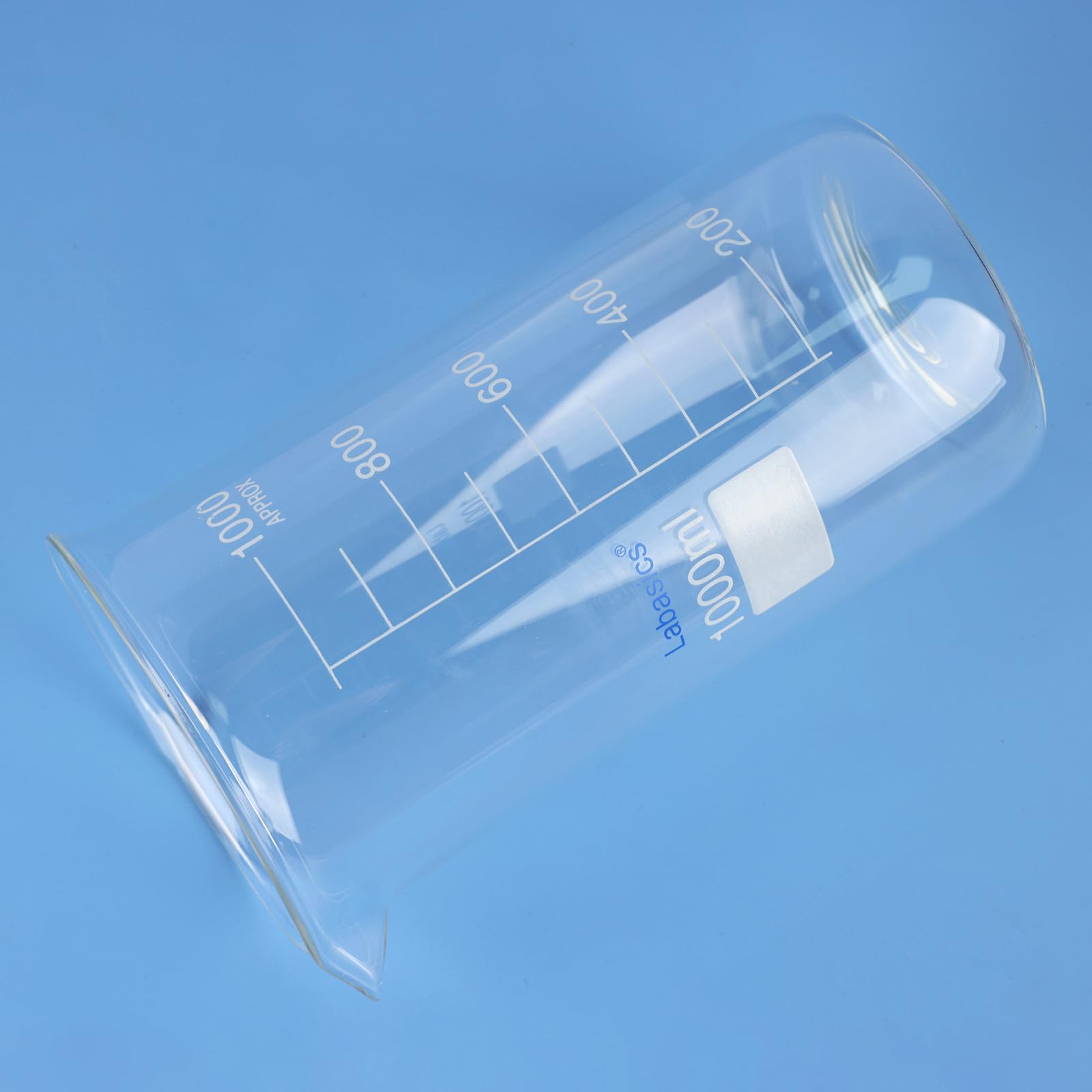 Labasics Bécher Haut en Verre, Bécher Haut Gradué en Verre Borosilicate avec Bec Verseur, Forme Griffin, 1 Pièce, 1000 ml