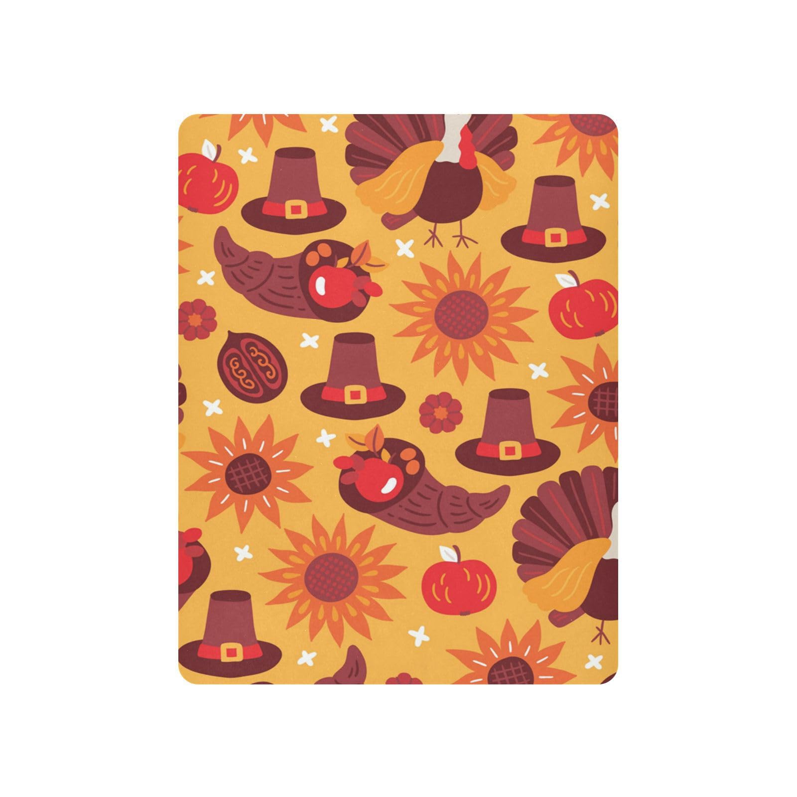 Moudou Thanksgiving Turkey Playard Sheet for Boy Girls, Soft Breathable Fitted Toddler Sheet for Standard Playard Bed Mattress, 39 x 27 x 5 Inch