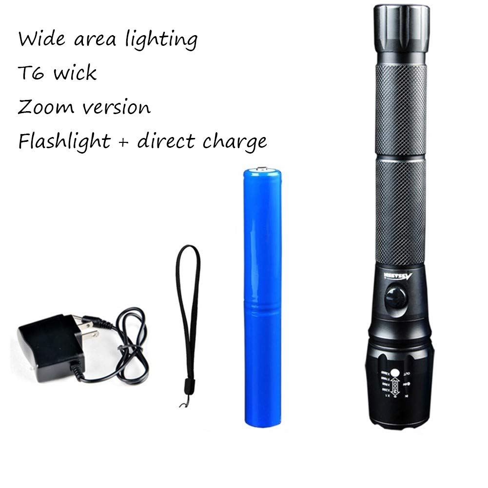 Flashlight, Zoom Led Flashlight, Wide Range Lighting Streamlight Flashlight for Home Search with Long Battery Life lumintop Flashlight (Color : Zoom Version 1 Battery)